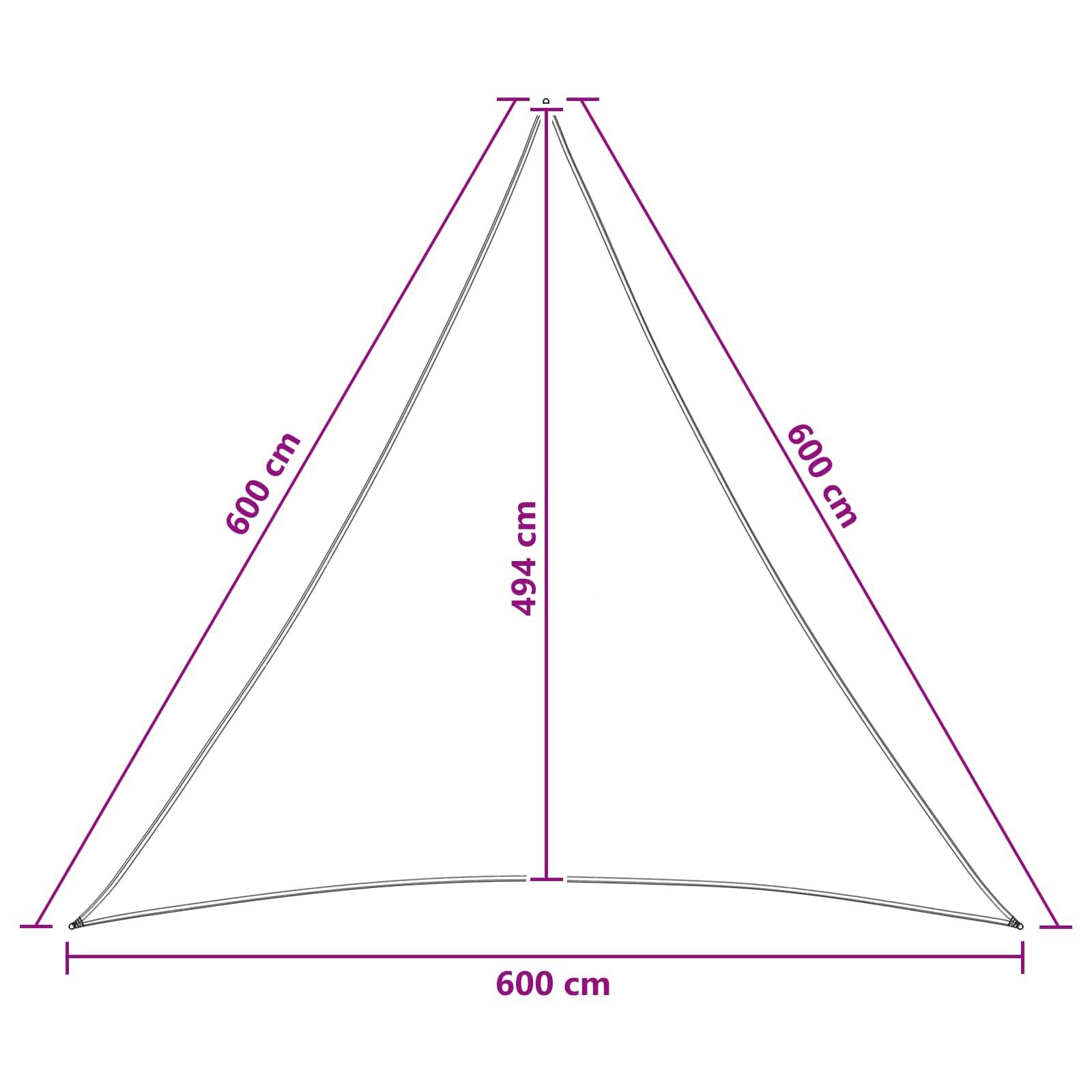 vidaXL Sonnensegel 6 x 6 x 6 m HDPE