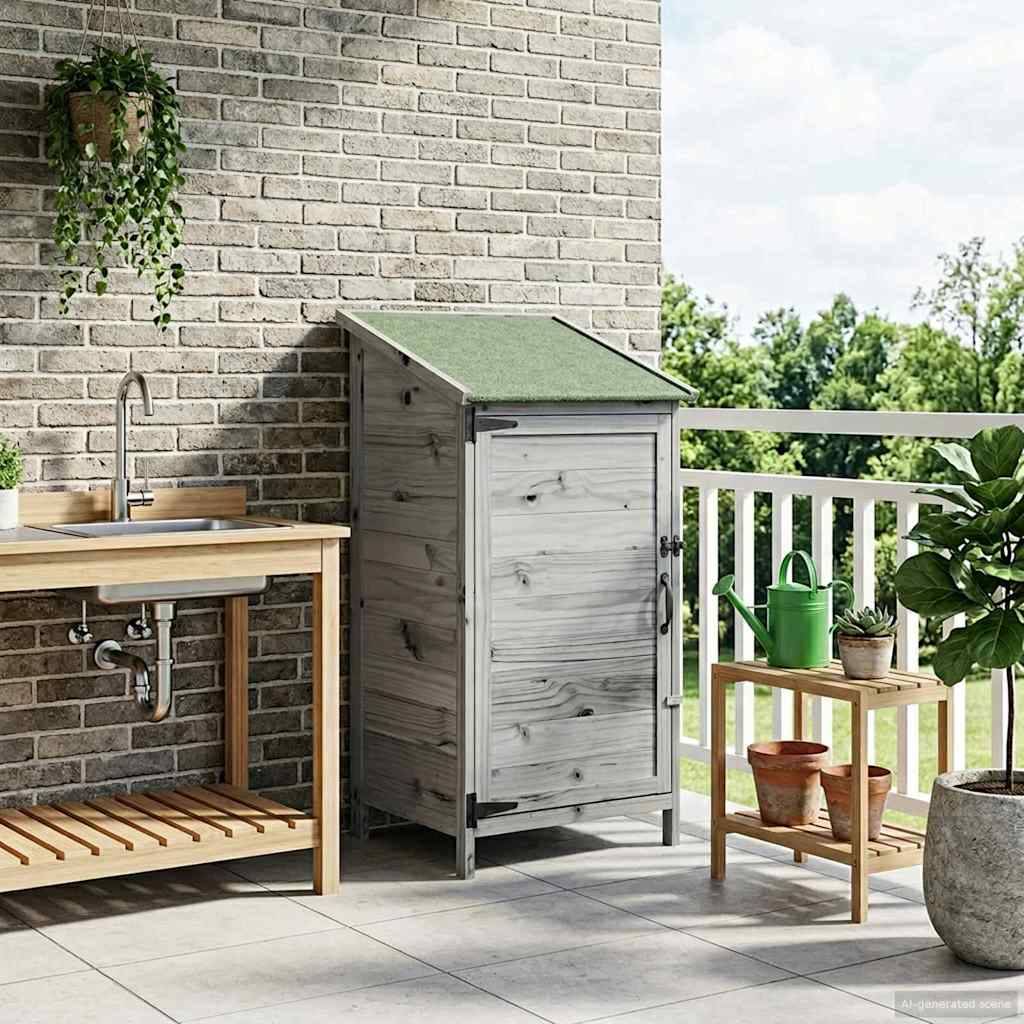 vidaXL Garten Shed Grau 59 x 56 x 113,5 cm Holzwerkstoff