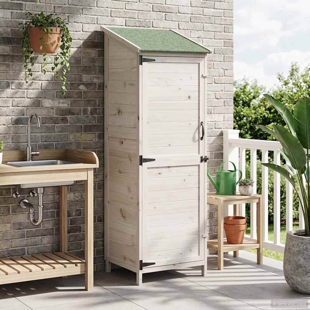 vidaXL Garten Shed Weiß 59,5 x 56 x 176,5 cm Holzwerkstoff