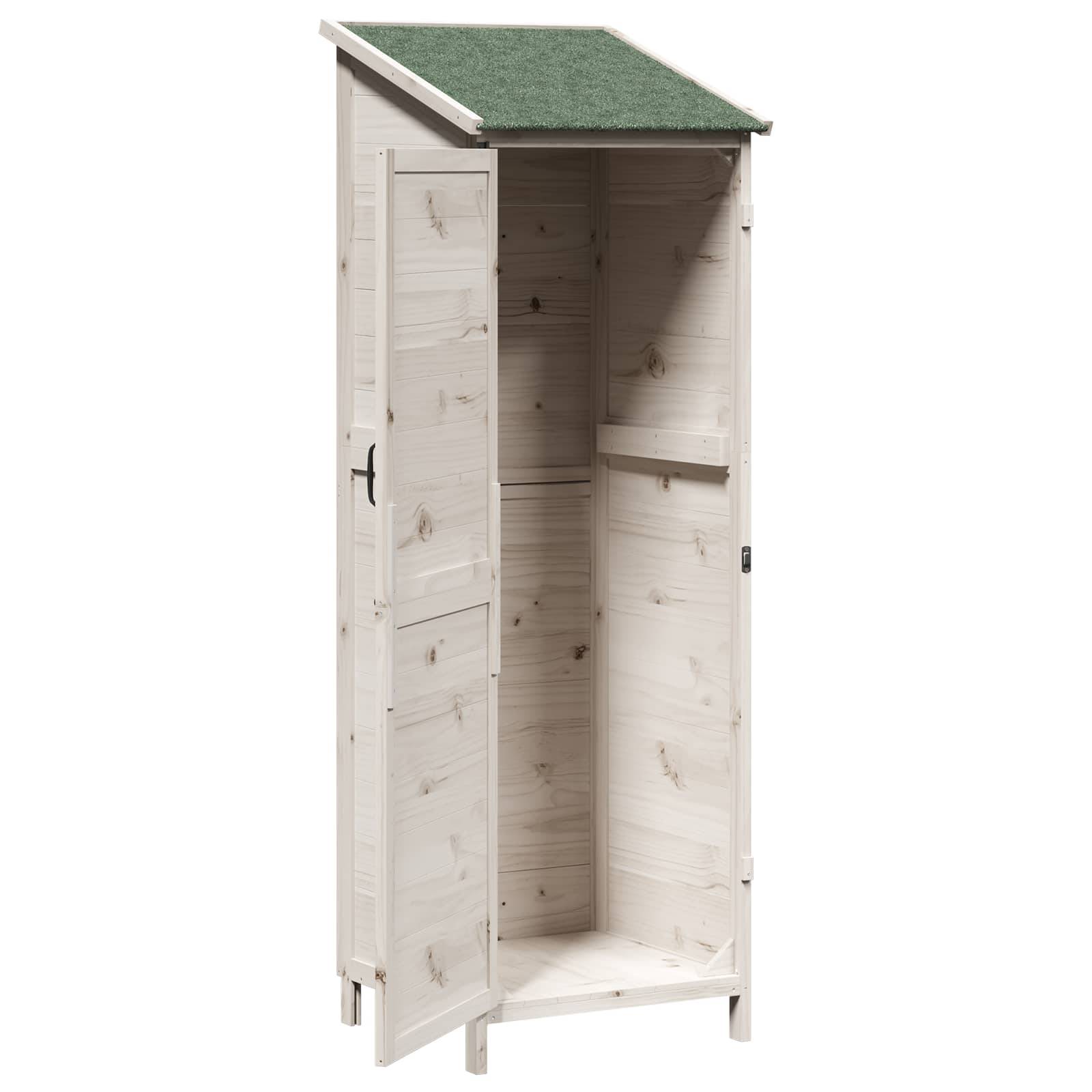 vidaXL Garten Shed Weiß 59,5 x 56 x 176,5 cm Holzwerkstoff