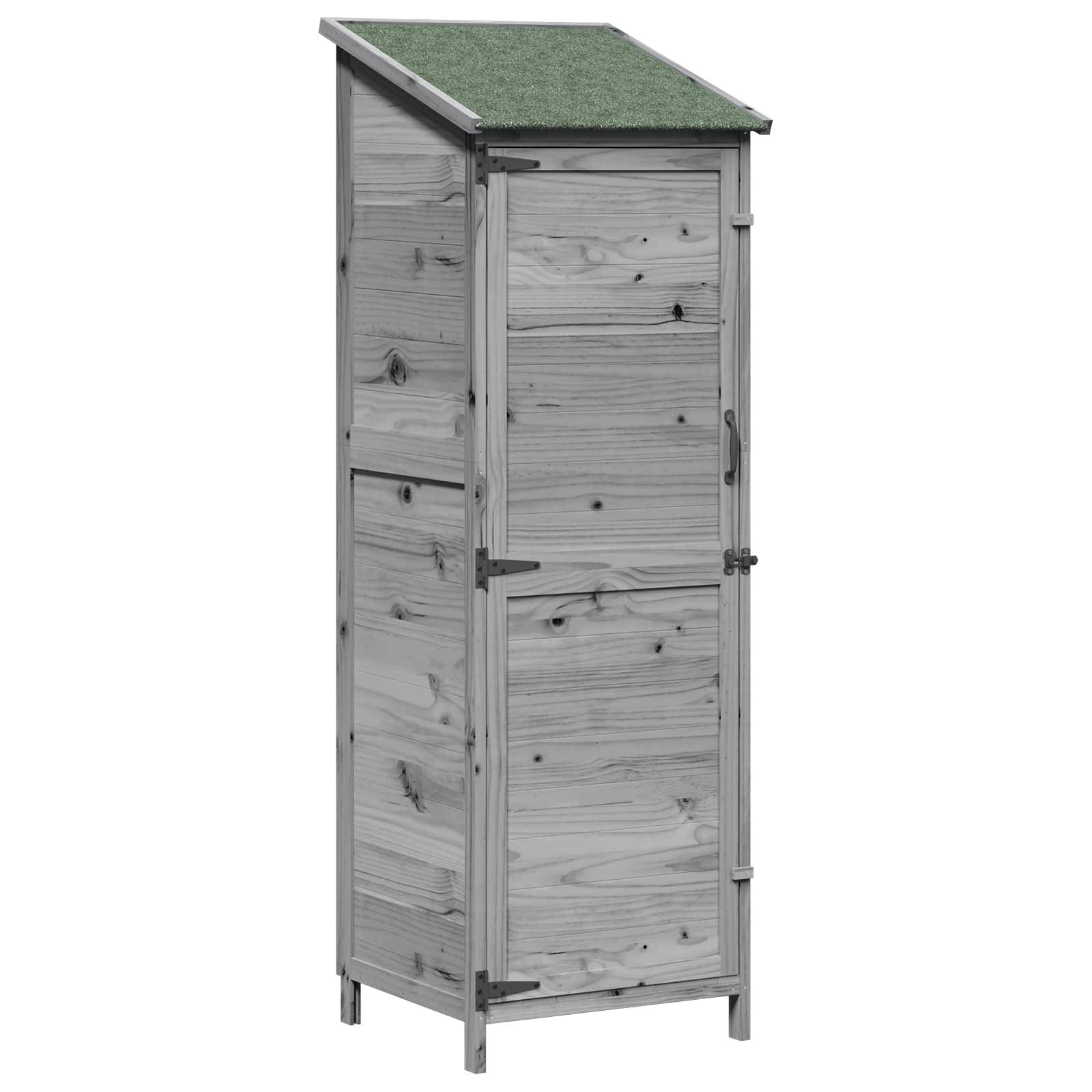vidaXL Garten Shed Grau 59,5 x 56 x 176,5 cm Holzwerkstoff