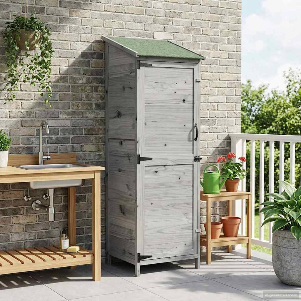 vidaXL Garten Shed Grau 59,5 x 56 x 176,5 cm Holzwerkstoff