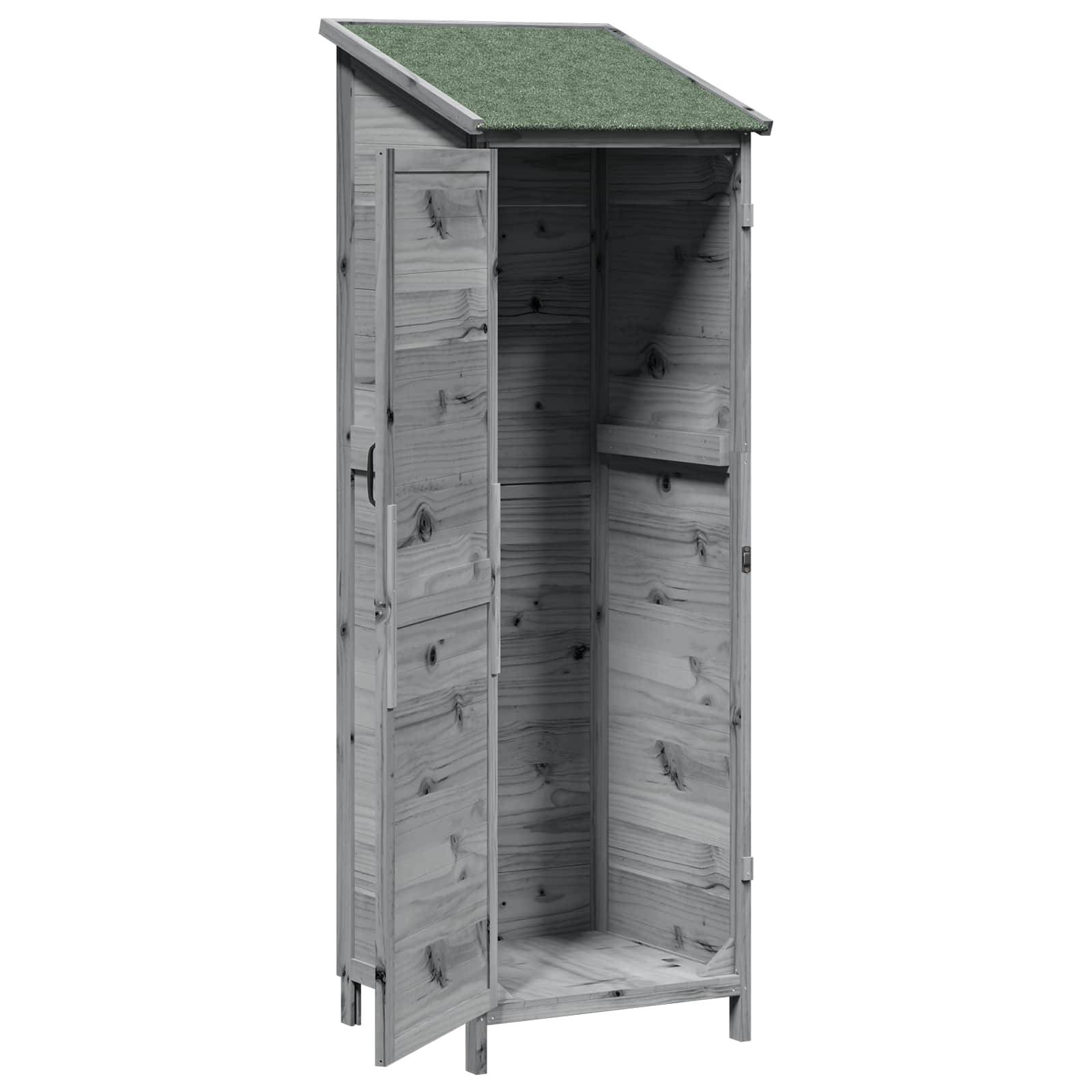 vidaXL Garten Shed Grau 59,5 x 56 x 176,5 cm Holzwerkstoff