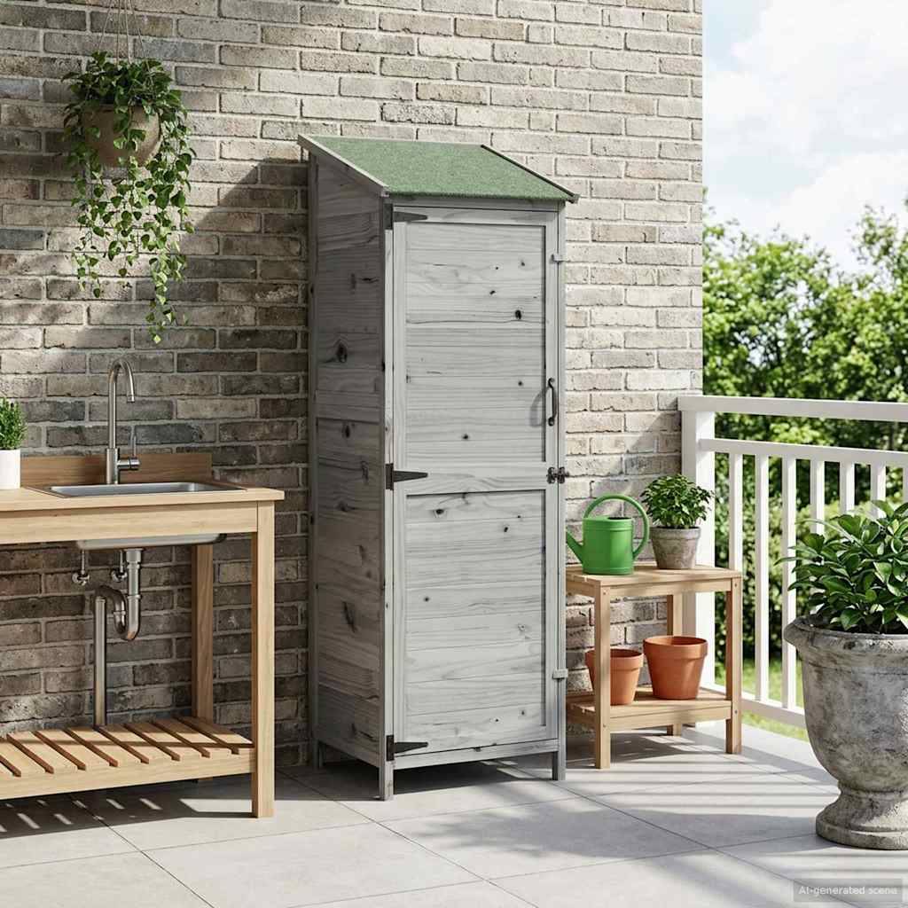 vidaXL Garten Shed Grau 59,5 x 56 x 176,5 cm Holzwerkstoff
