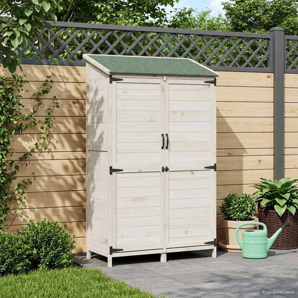 vidaXL Garten Shed Weiß 106,5 x 56 x 176 cm Holzwerkstoff