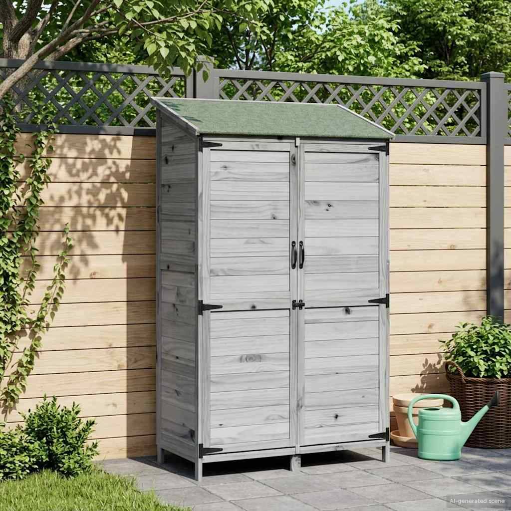 vidaXL Garten Shed Grau 106,5 x 56 x 176 cm Holzwerkstoff