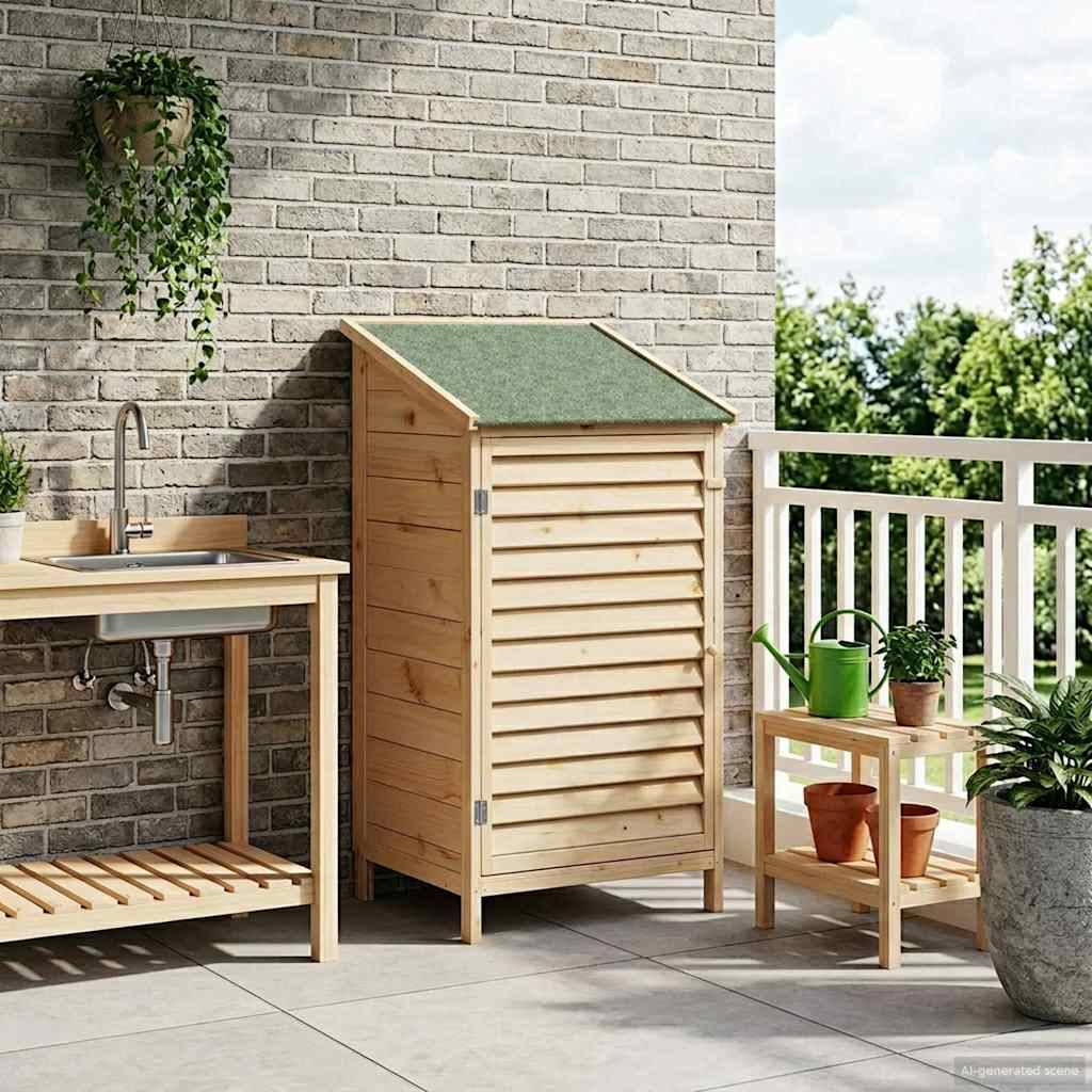 vidaXL Garten Shed Natur 59 x 56 x 113,5 cm Massivholz aus Fichte