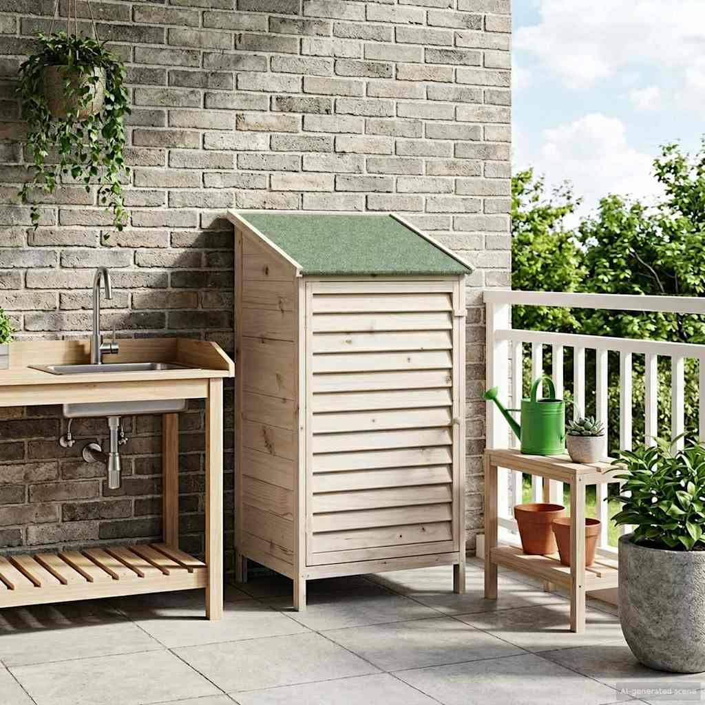 vidaXL Garten Shed Weiß 59 x 56 x 113,5 cm Massivholz aus Fichte