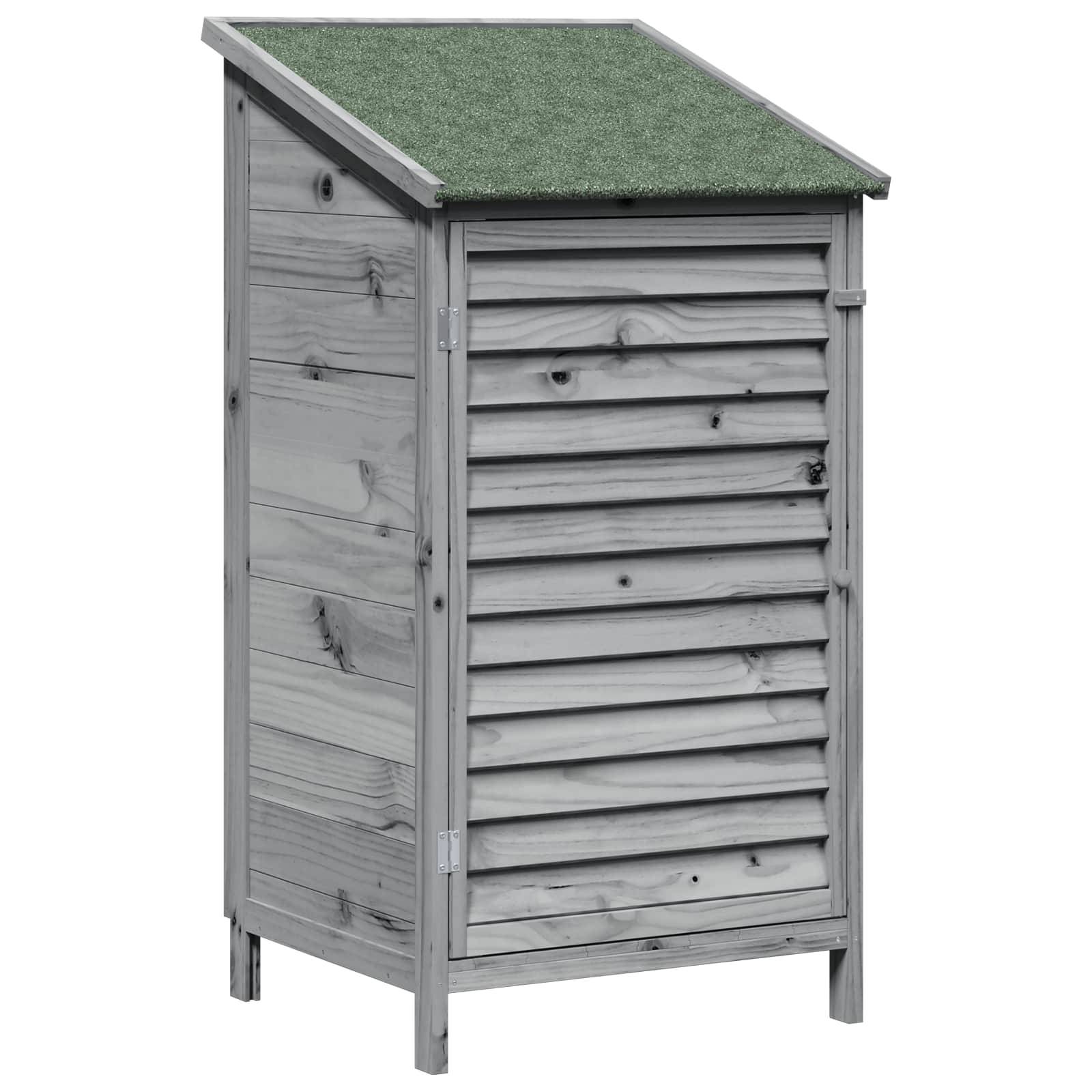 vidaXL Garten Shed Grau 59 x 56 x 113,5 cm Massivholz aus Fichte