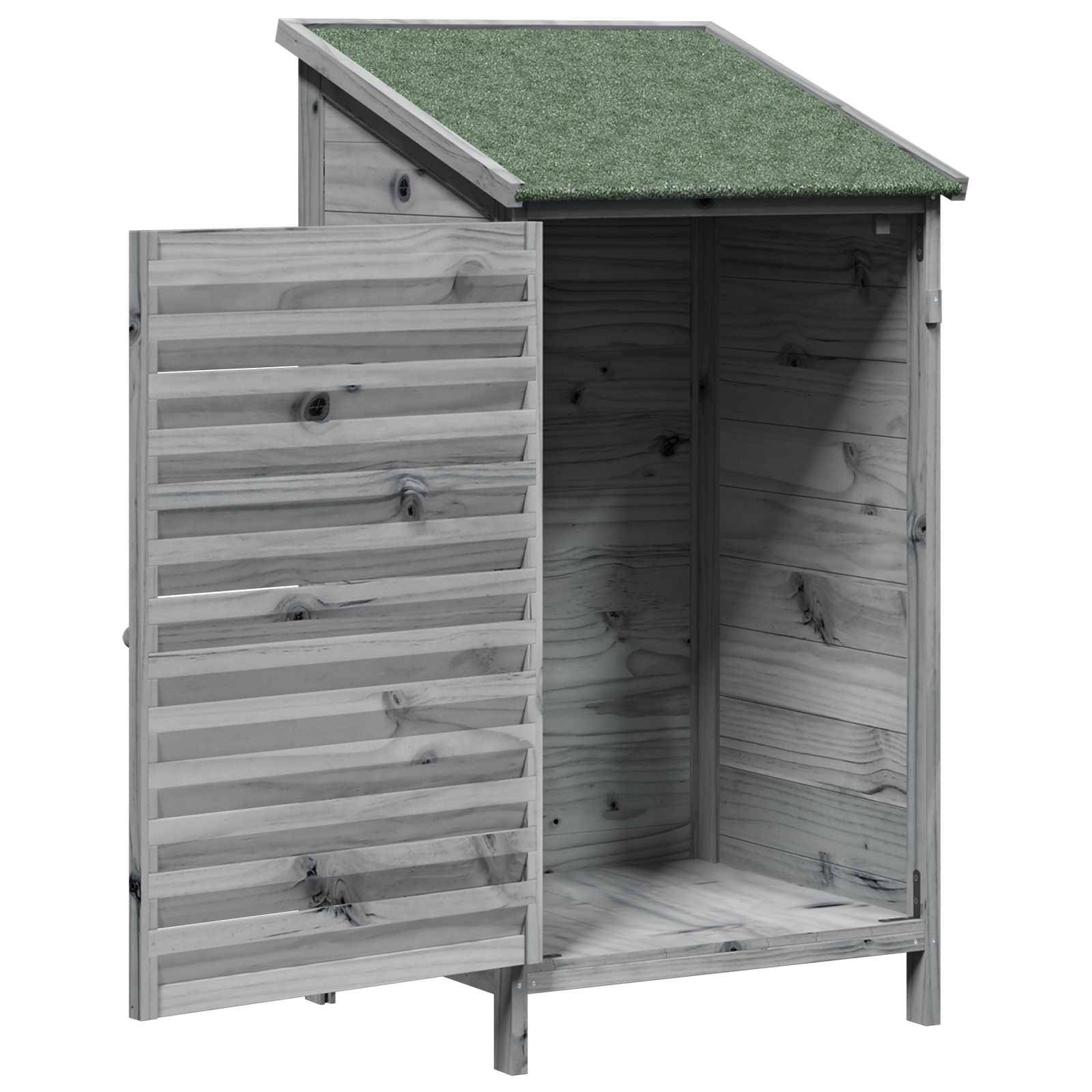 vidaXL Garten Shed Grau 59 x 56 x 113,5 cm Massivholz aus Fichte