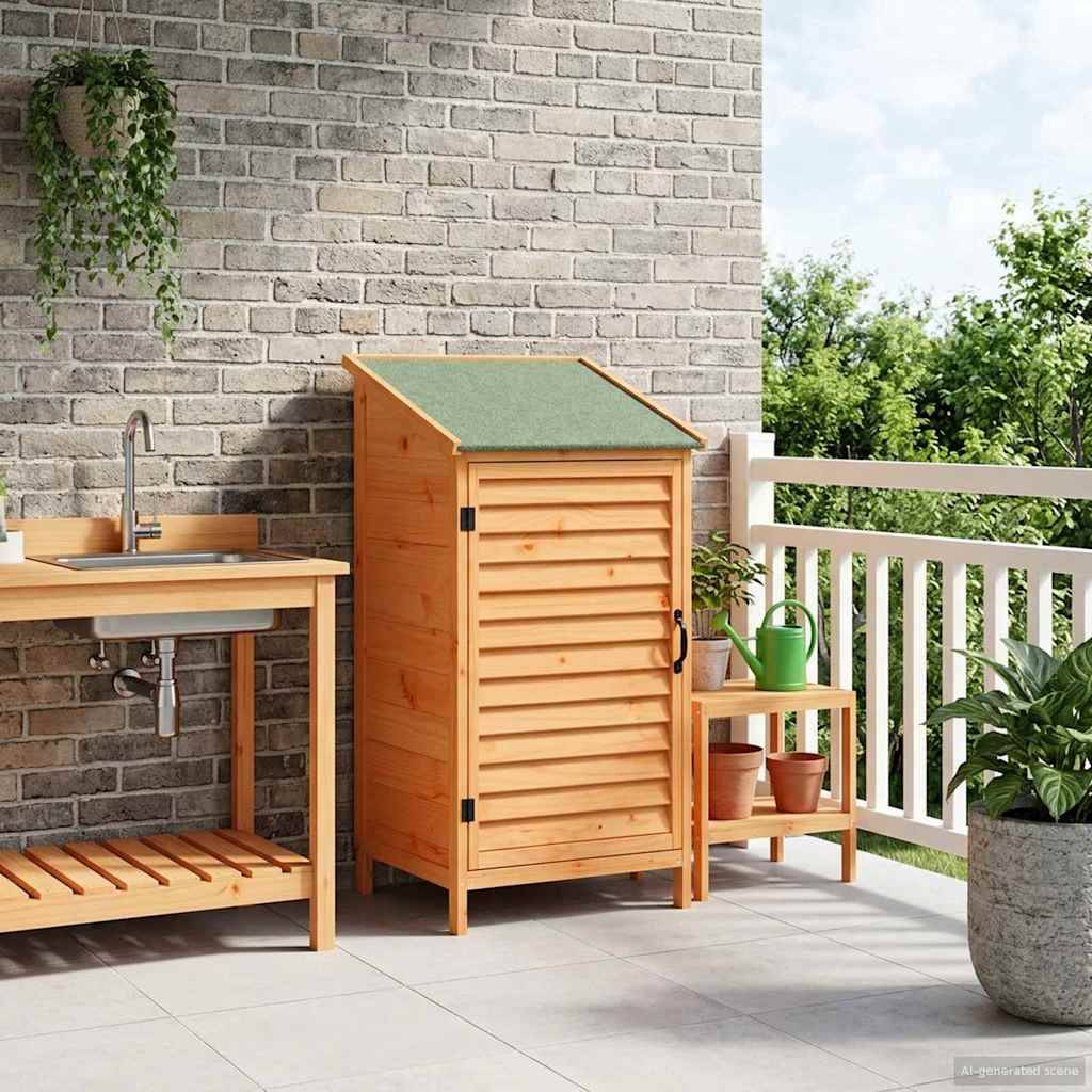 vidaXL Garten Shed Braun 59 x 56 x 113,5 cm Massivholz aus Fichte