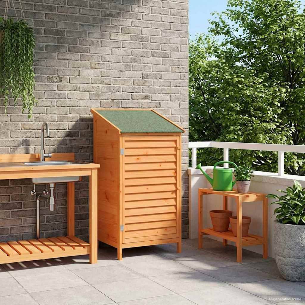 vidaXL Garten Shed Braun 59 x 56 x 113,5 cm Massivholz aus Fichte