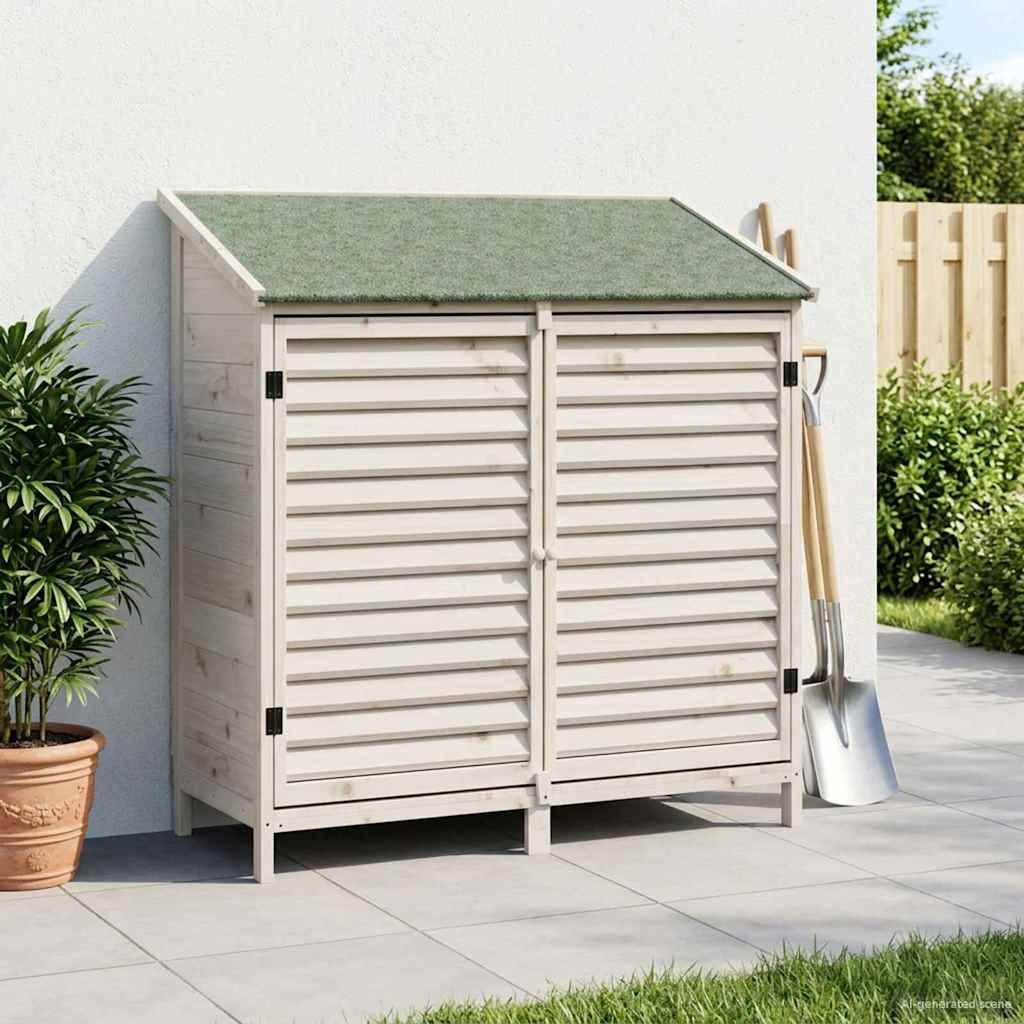 vidaXL Garten Shed Weiß 106 x 56 x 113,5 cm Massivholz aus Fichte