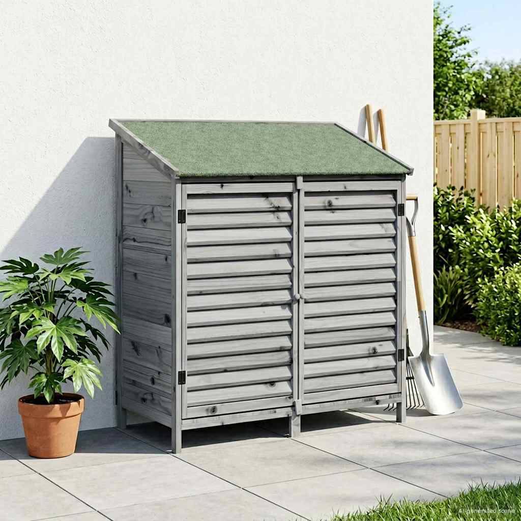 vidaXL Garten Shed Grau 106 x 56 x 113,5 cm Massivholz aus Fichte