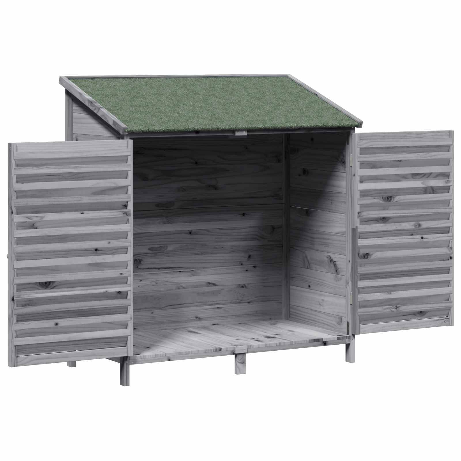 vidaXL Garten Shed Grau 106 x 56 x 113,5 cm Massivholz aus Fichte