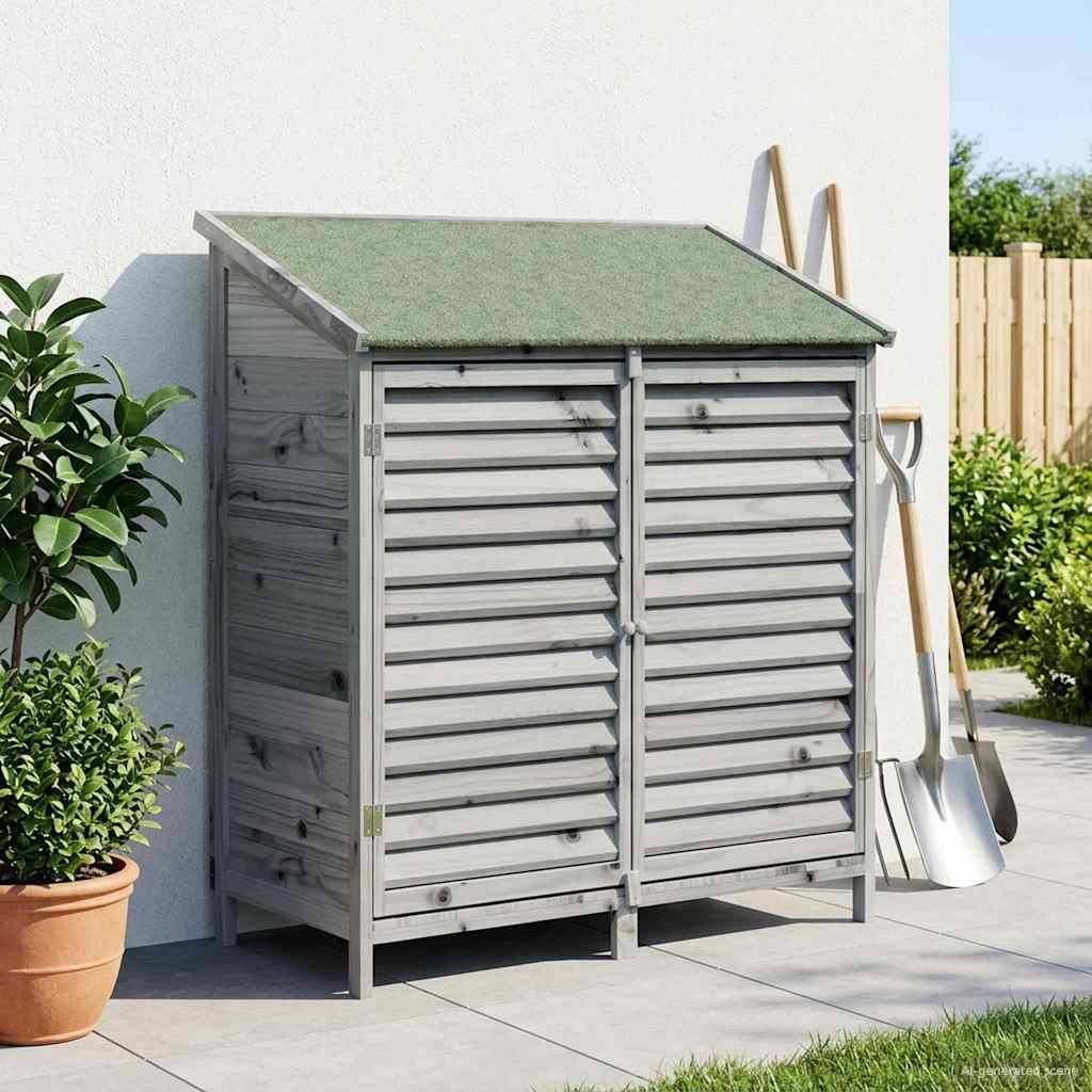 vidaXL Garten Shed Grau 106 x 56 x 113,5 cm Massivholz aus Fichte
