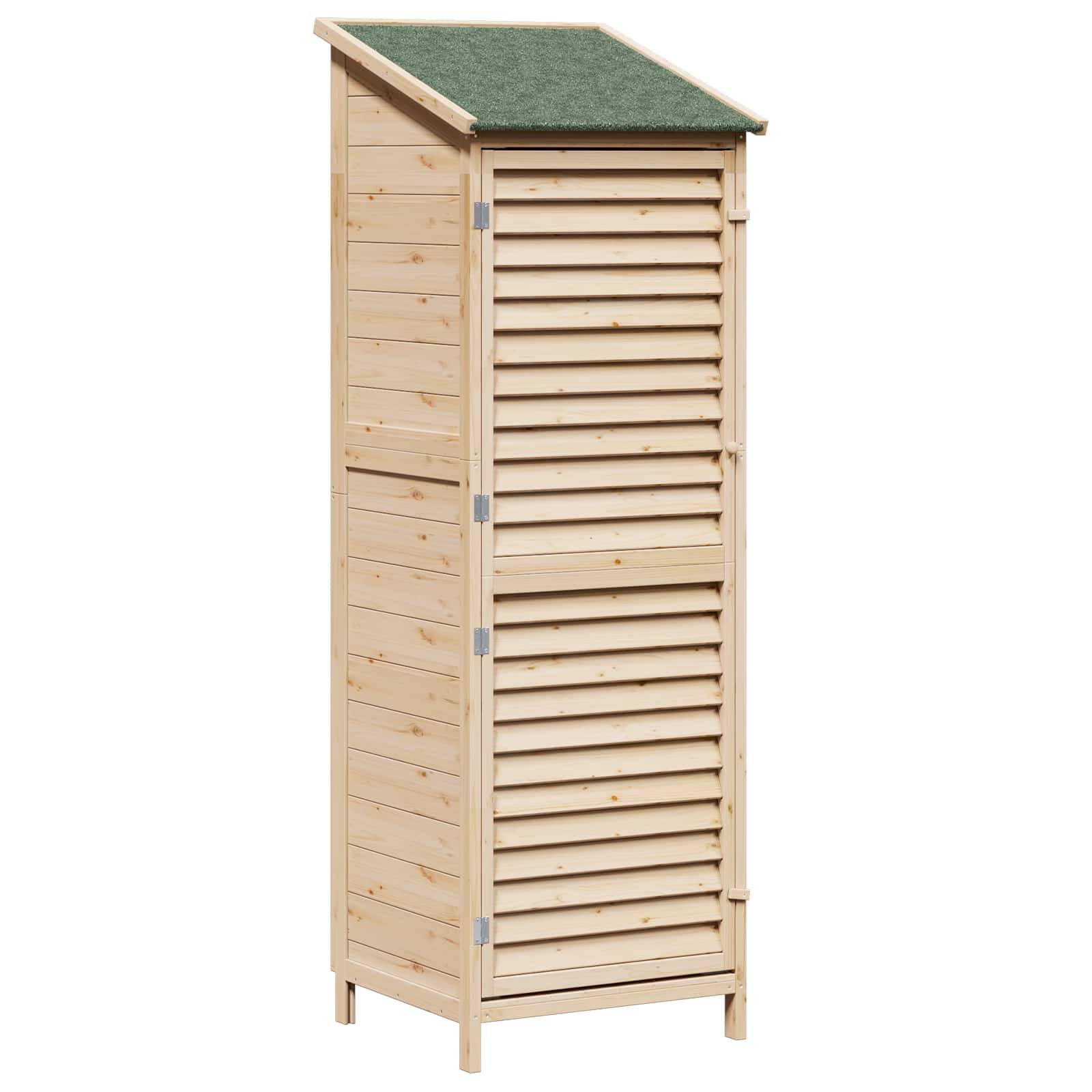 vidaXL Garten Shed Natur 59 x 56 x 176 cm Massivholz aus Fichte