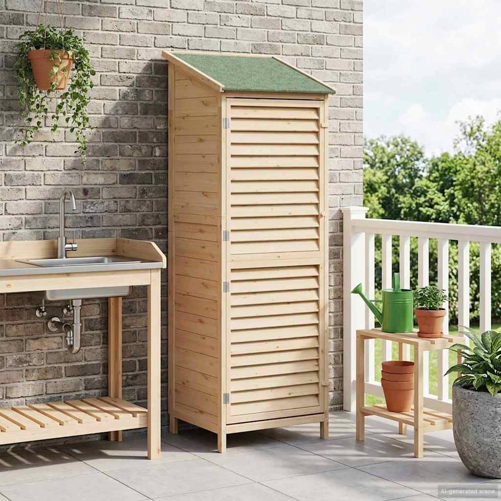 vidaXL Garten Shed Natur 59 x 56 x 176 cm Massivholz aus Fichte