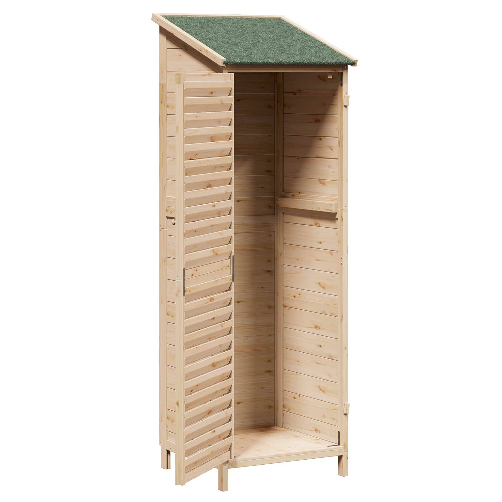 vidaXL Garten Shed Natur 59 x 56 x 176 cm Massivholz aus Fichte