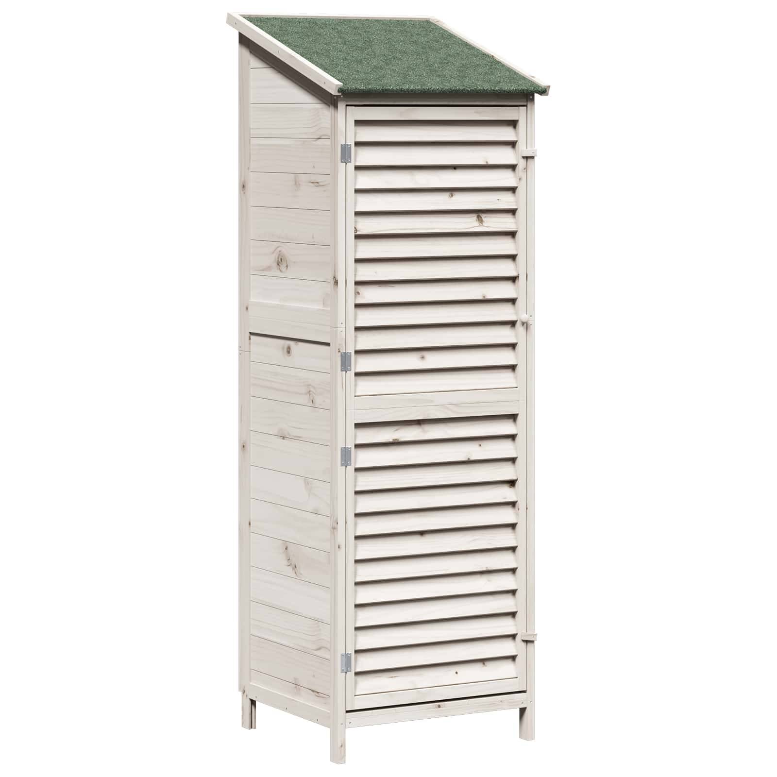 vidaXL Garten Shed Weiß 59 x 56 x 176 cm Massivholz aus Fichte