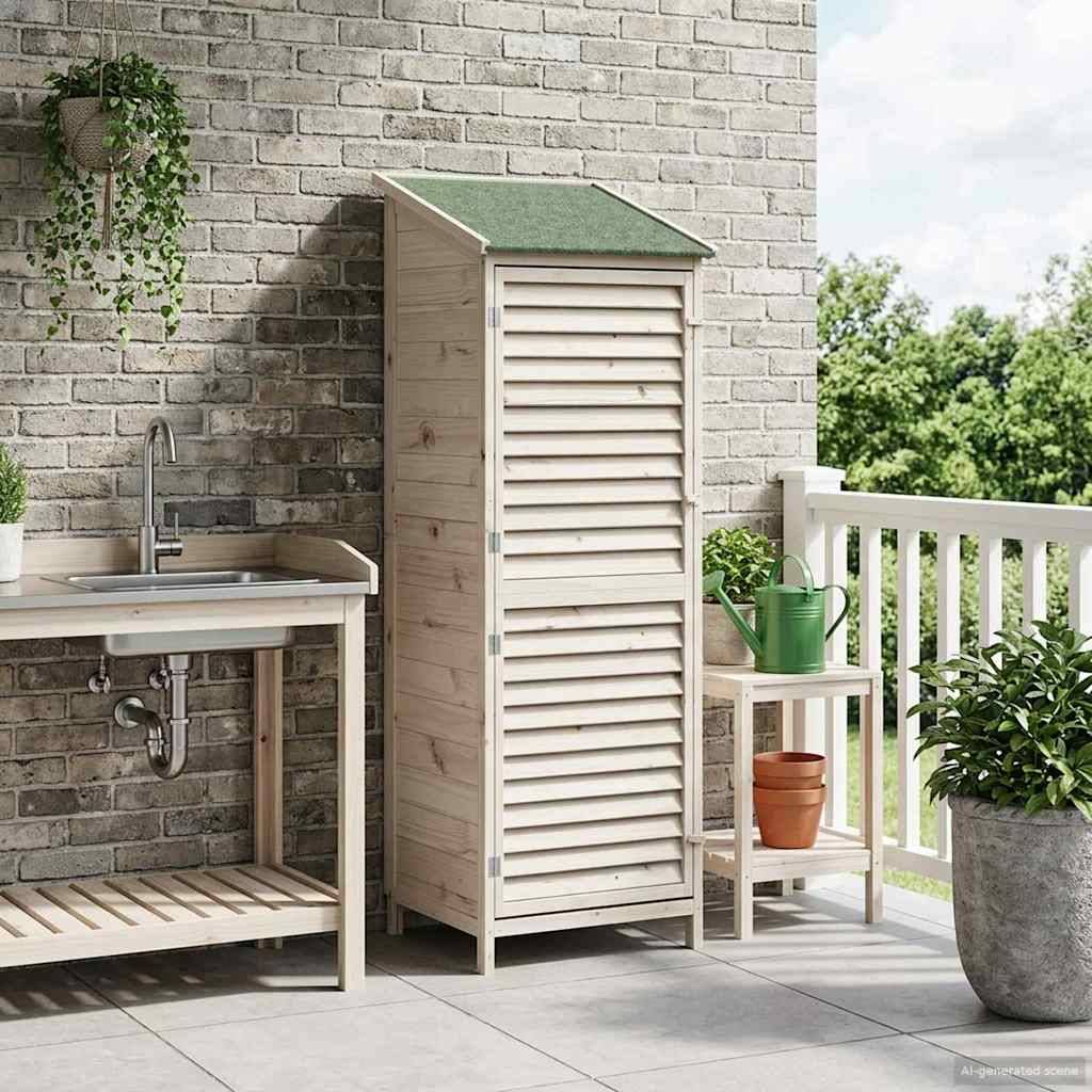 vidaXL Garten Shed Weiß 59 x 56 x 176 cm Massivholz aus Fichte
