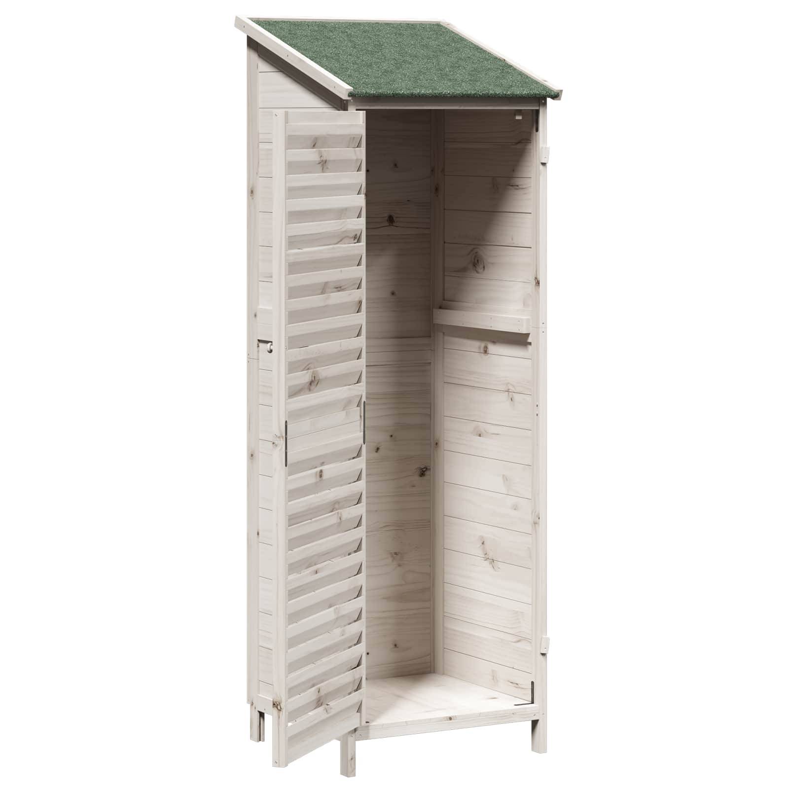vidaXL Garten Shed Weiß 59 x 56 x 176 cm Massivholz aus Fichte