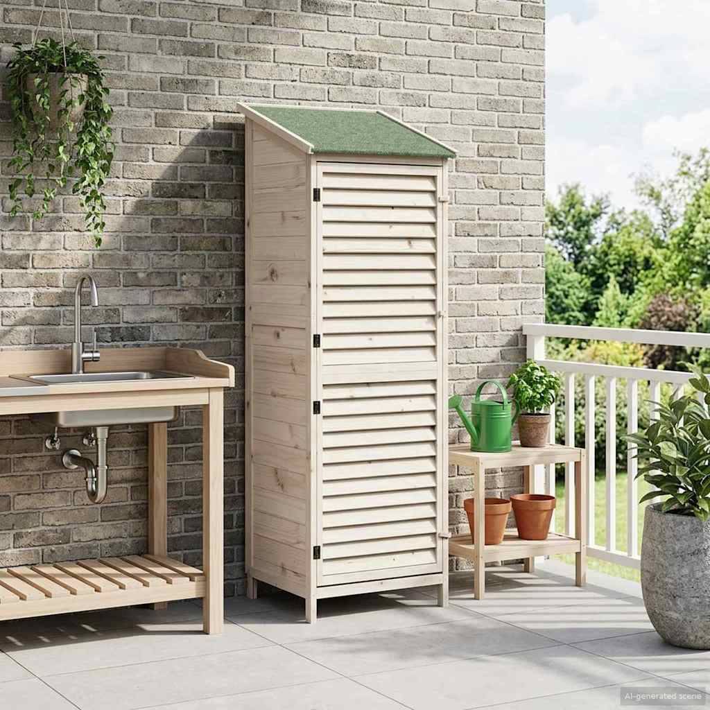 vidaXL Garten Shed Weiß 59 x 56 x 176 cm Massivholz aus Fichte
