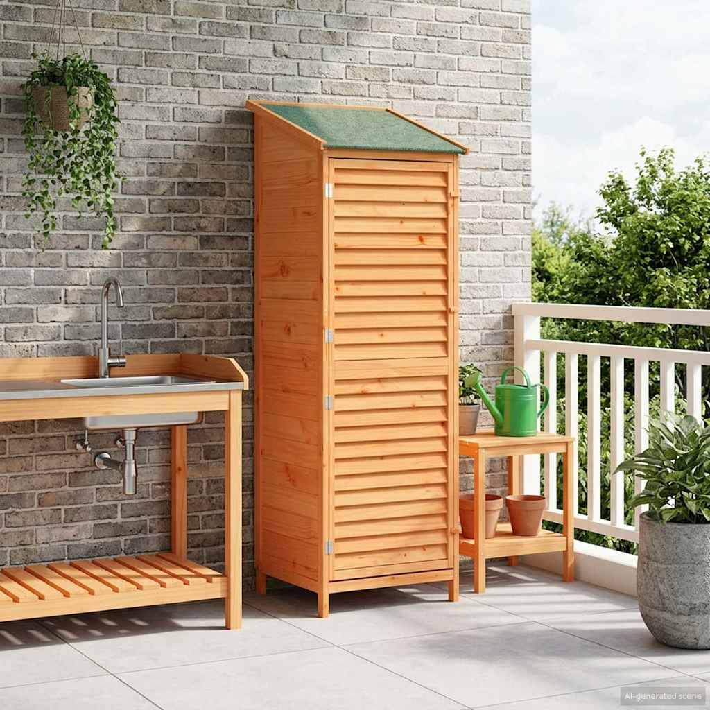 vidaXL Garten Shed Braun 59 x 56 x 176 cm Massivholz aus Fichte