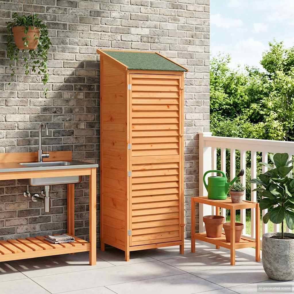 vidaXL Garten Shed Braun 59 x 56 x 176 cm Massivholz aus Fichte