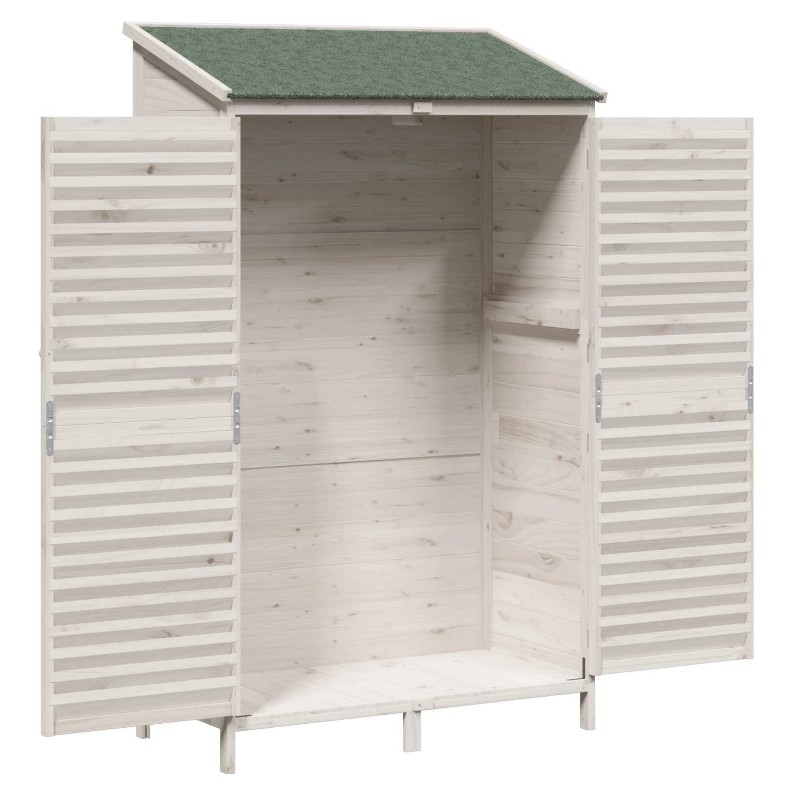 vidaXL Garten Shed Weiß 106 x 56 x 176,5 cm Massivholz aus Fichte