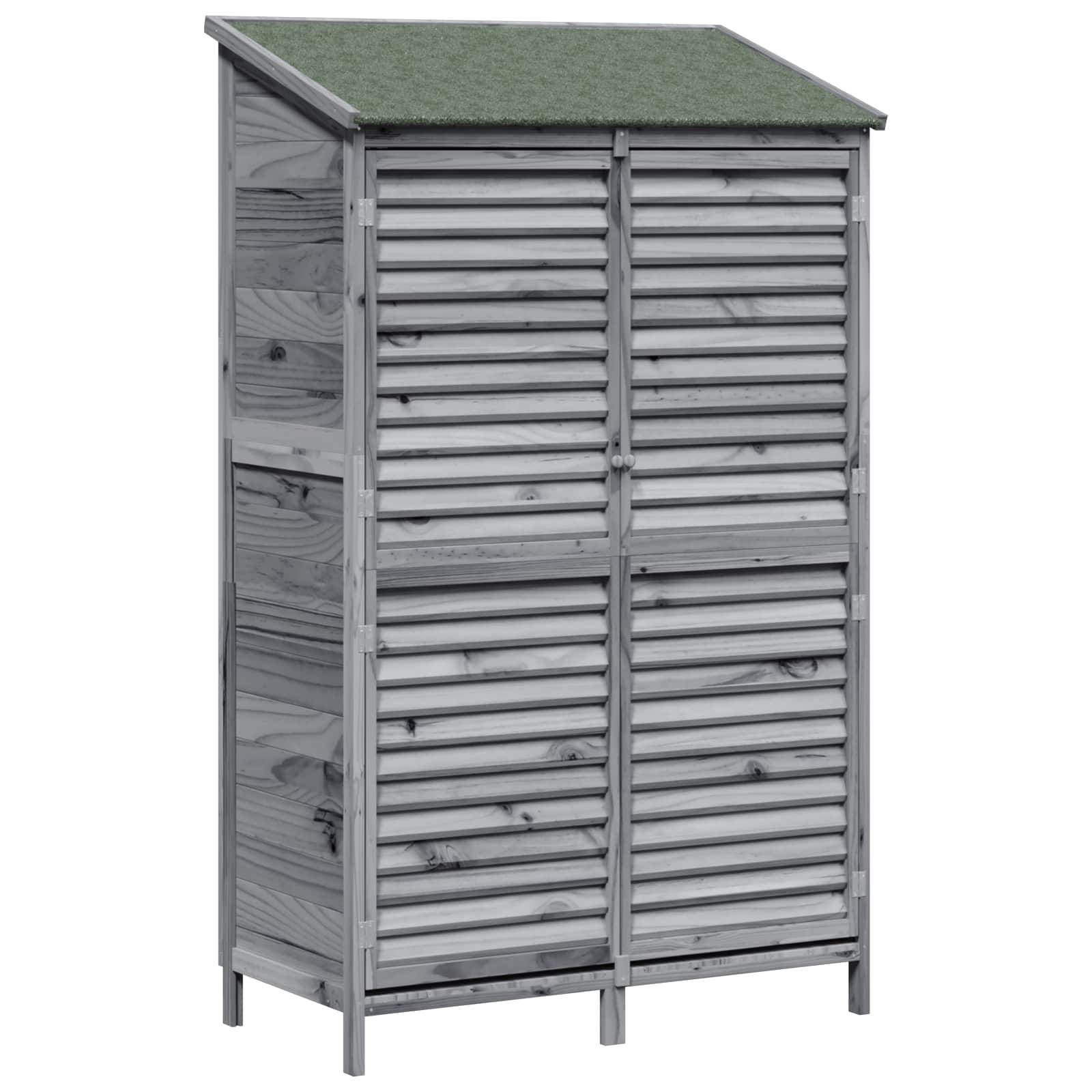 vidaXL Garten Shed Grau 106 x 56 x 176,5 cm Massivholz aus Fichte