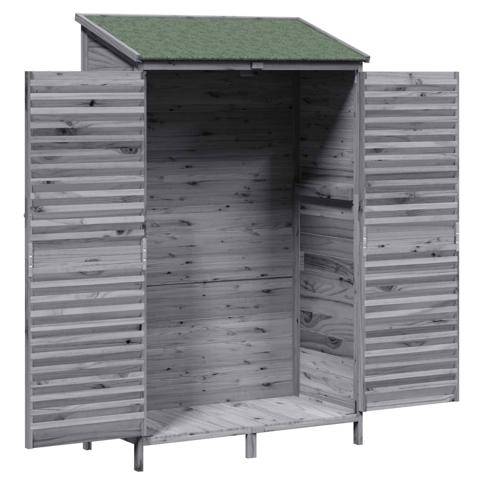 vidaXL Garten Shed Grau 106 x 56 x 176,5 cm Massivholz aus Fichte