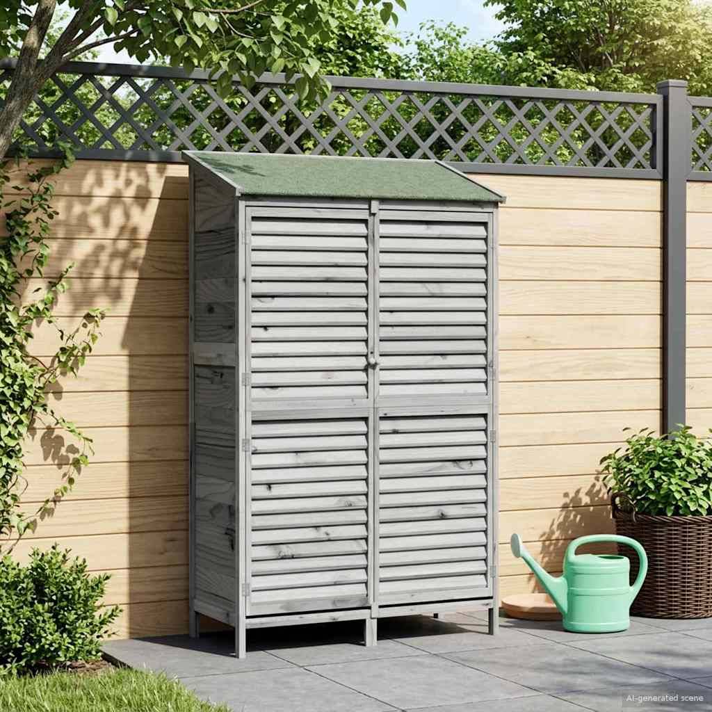 vidaXL Garten Shed Grau 106 x 56 x 176,5 cm Massivholz aus Fichte