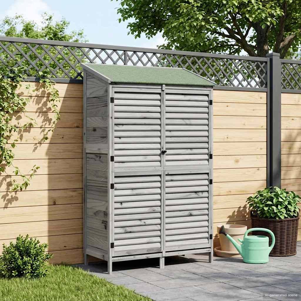 vidaXL Garten Shed Grau 106 x 56 x 176,5 cm Massivholz aus Fichte