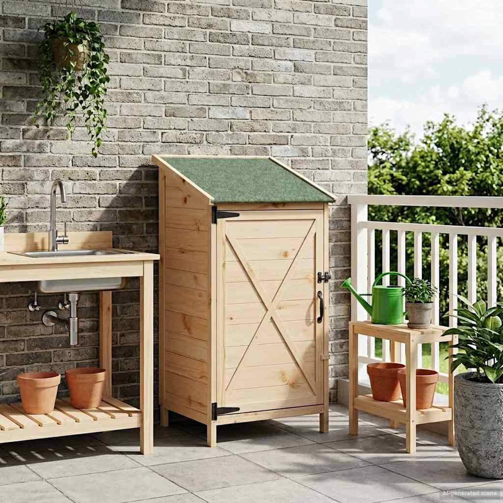vidaXL Garten Shed Natur 59,5 x 56 x 113,5 cm Holzwerkstoff