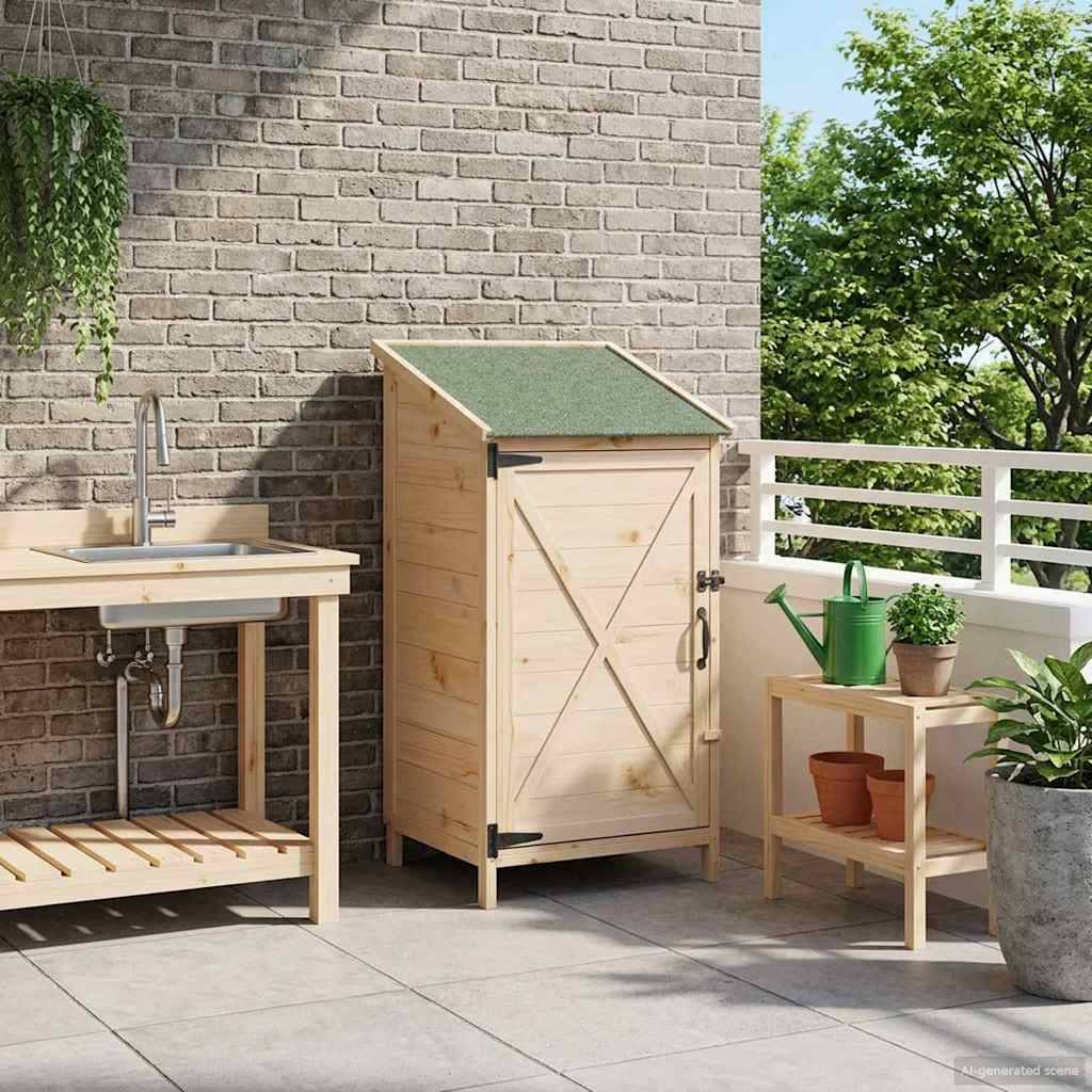 vidaXL Garten Shed Natur 59,5 x 56 x 113,5 cm Holzwerkstoff