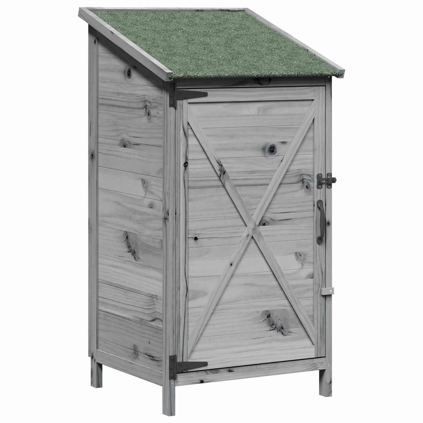 vidaXL Garten Shed Grau 59,5 x 56 x 113,5 cm Holzwerkstoff
