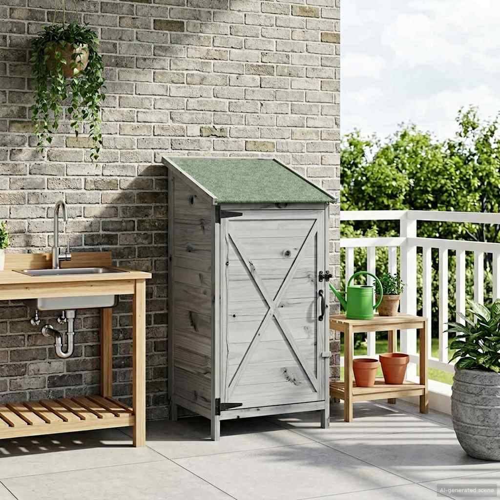vidaXL Garten Shed Grau 59,5 x 56 x 113,5 cm Holzwerkstoff