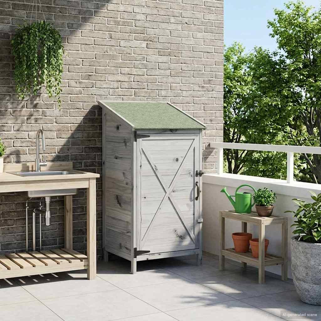 vidaXL Garten Shed Grau 59,5 x 56 x 113,5 cm Holzwerkstoff