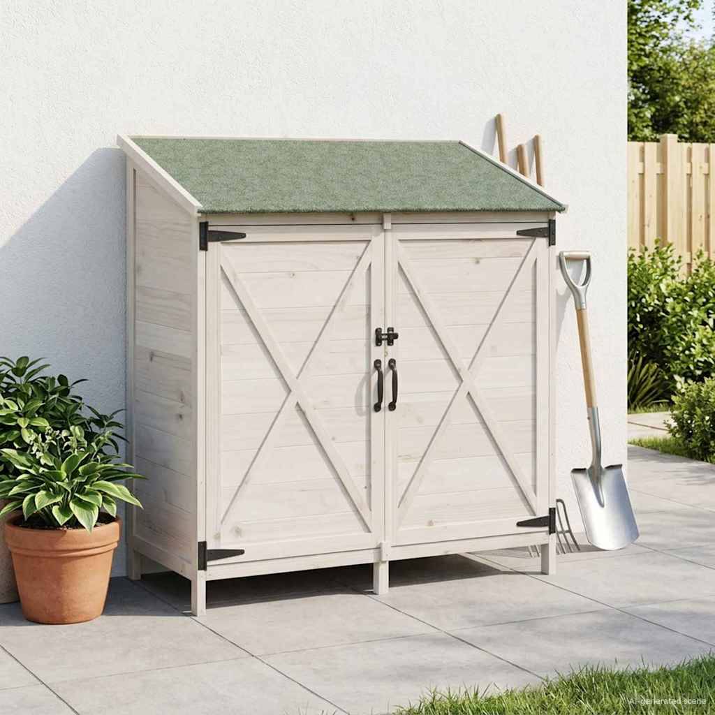 vidaXL Garten Shed Weiß 106 x 56 x 113,5 cm Holzwerkstoff