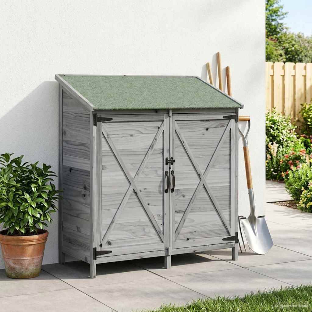 vidaXL Garten Shed Grau 106 x 56 x 113,5 cm Holzwerkstoff