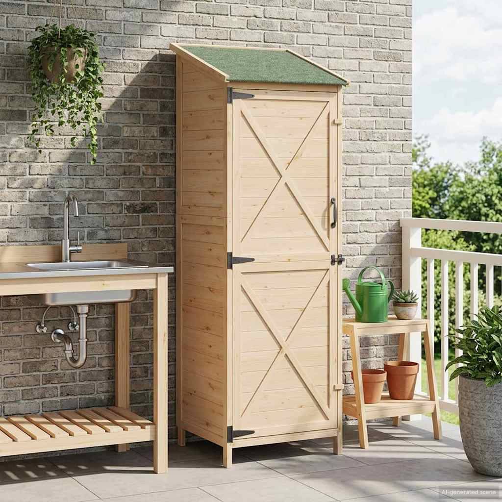 vidaXL Garten Shed Natur 59,5 x 56 x 176,5 cm Holzwerkstoff