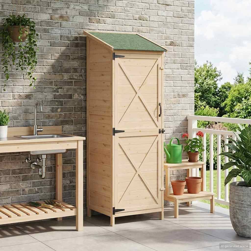 vidaXL Garten Shed Natur 59,5 x 56 x 176,5 cm Holzwerkstoff