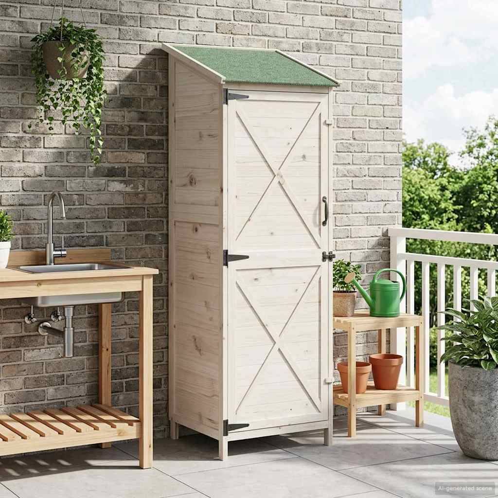 vidaXL Garten Shed Weiß 59,5 x 56 x 176,5 cm Holzwerkstoff