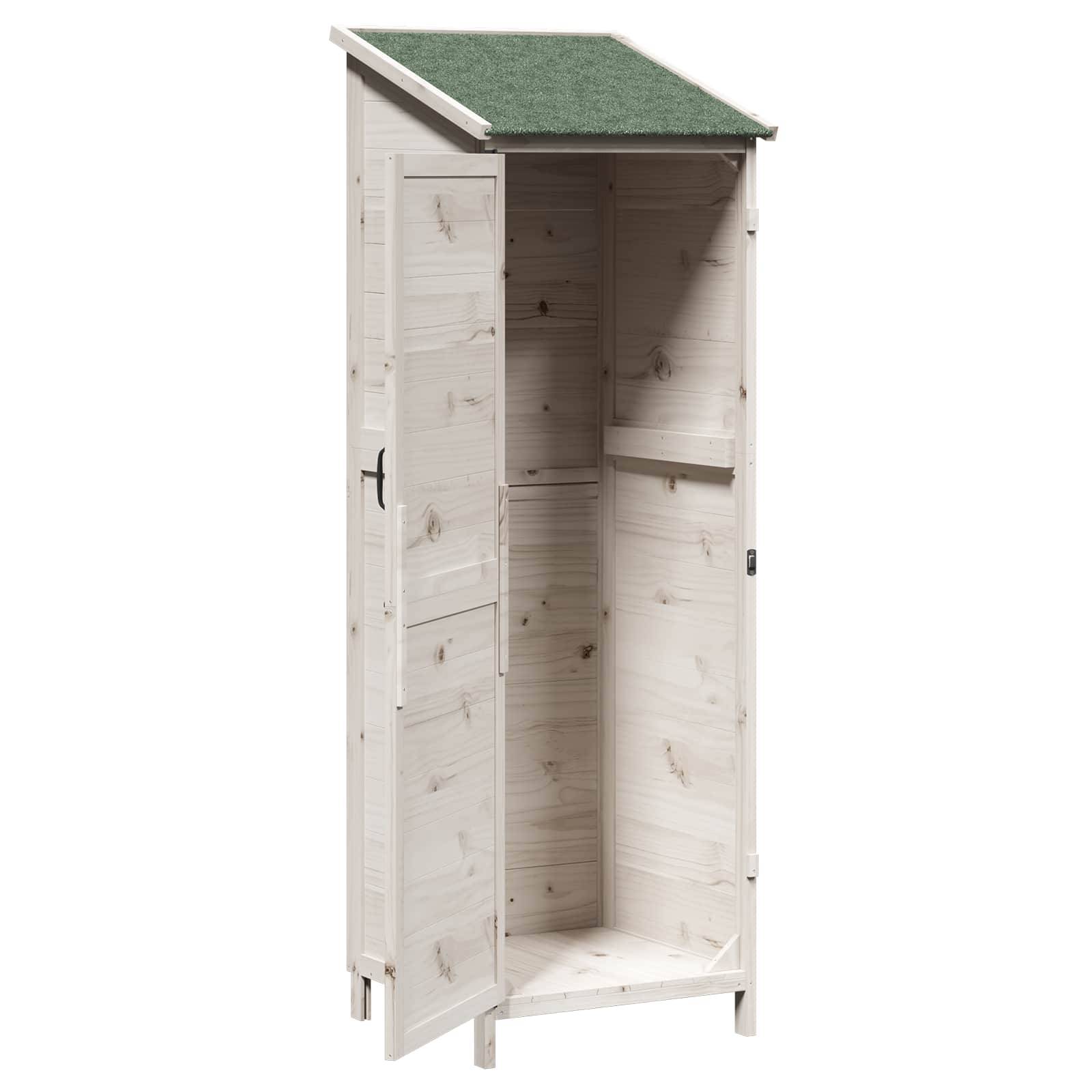 vidaXL Garten Shed Weiß 59,5 x 56 x 176,5 cm Holzwerkstoff