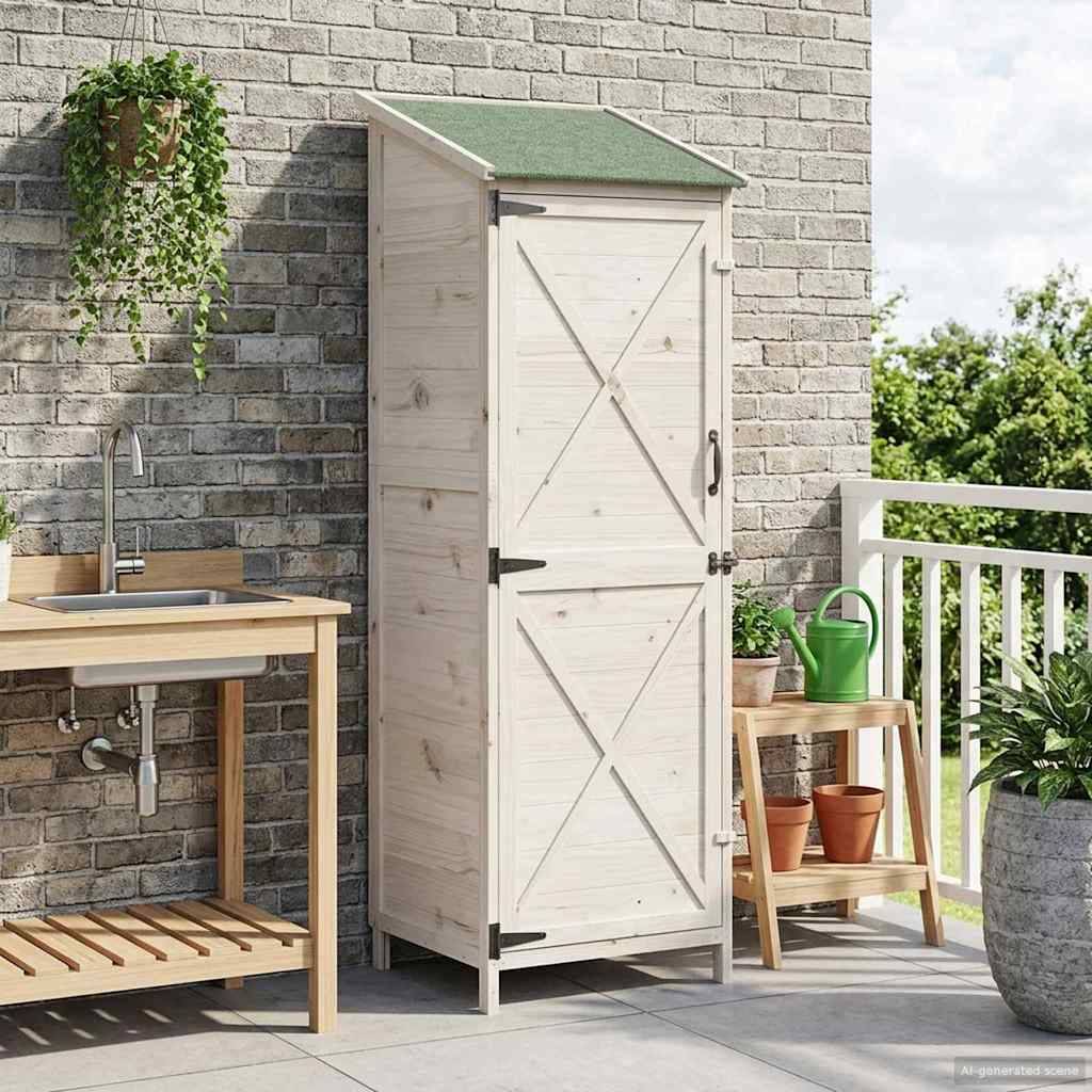 vidaXL Garten Shed Weiß 59,5 x 56 x 176,5 cm Holzwerkstoff