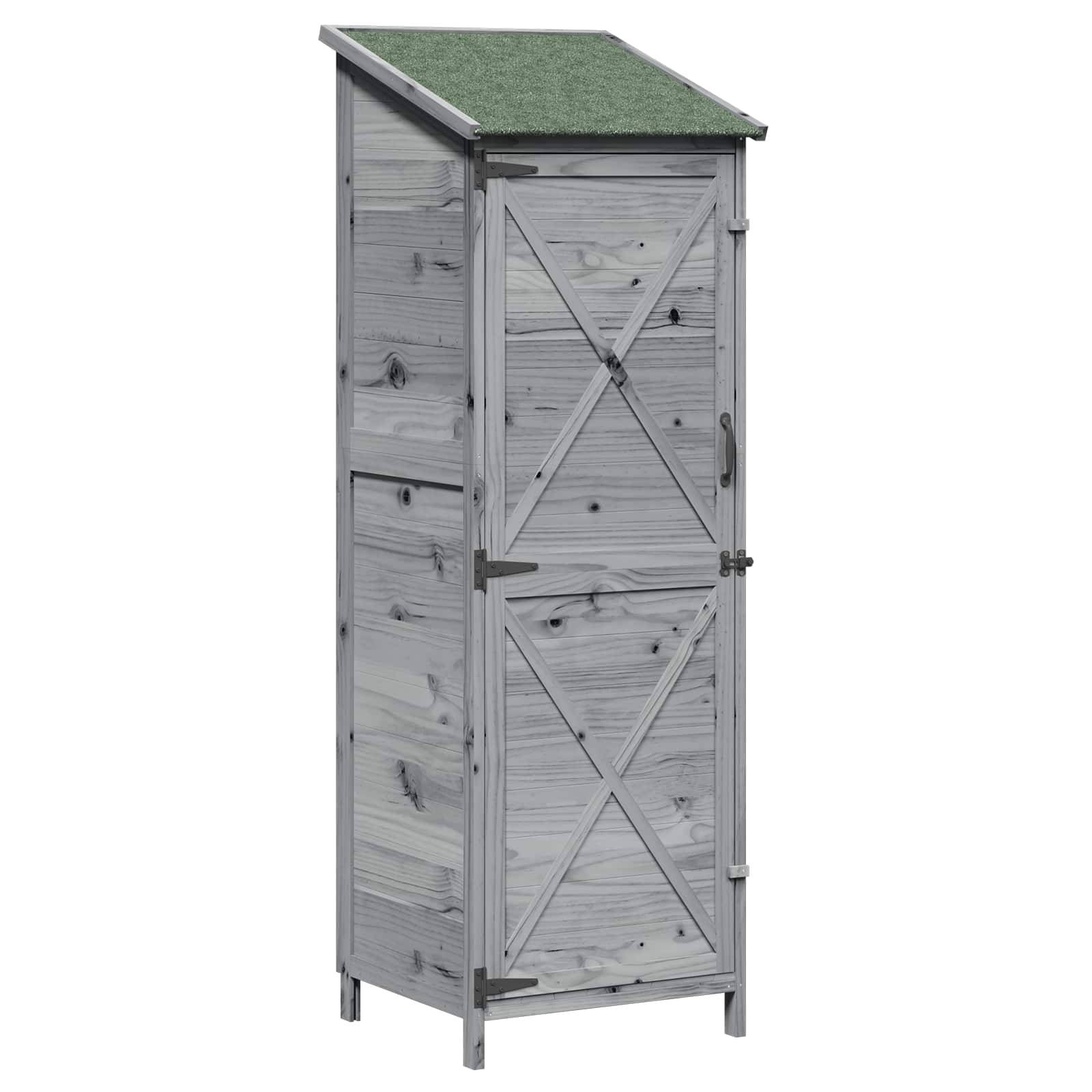 vidaXL Garten Shed Grau 59,5 x 56 x 176,5 cm Holzwerkstoff