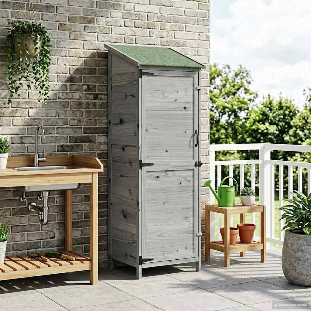 vidaXL Garten Shed Grau 59,5 x 56 x 176,5 cm Holzwerkstoff