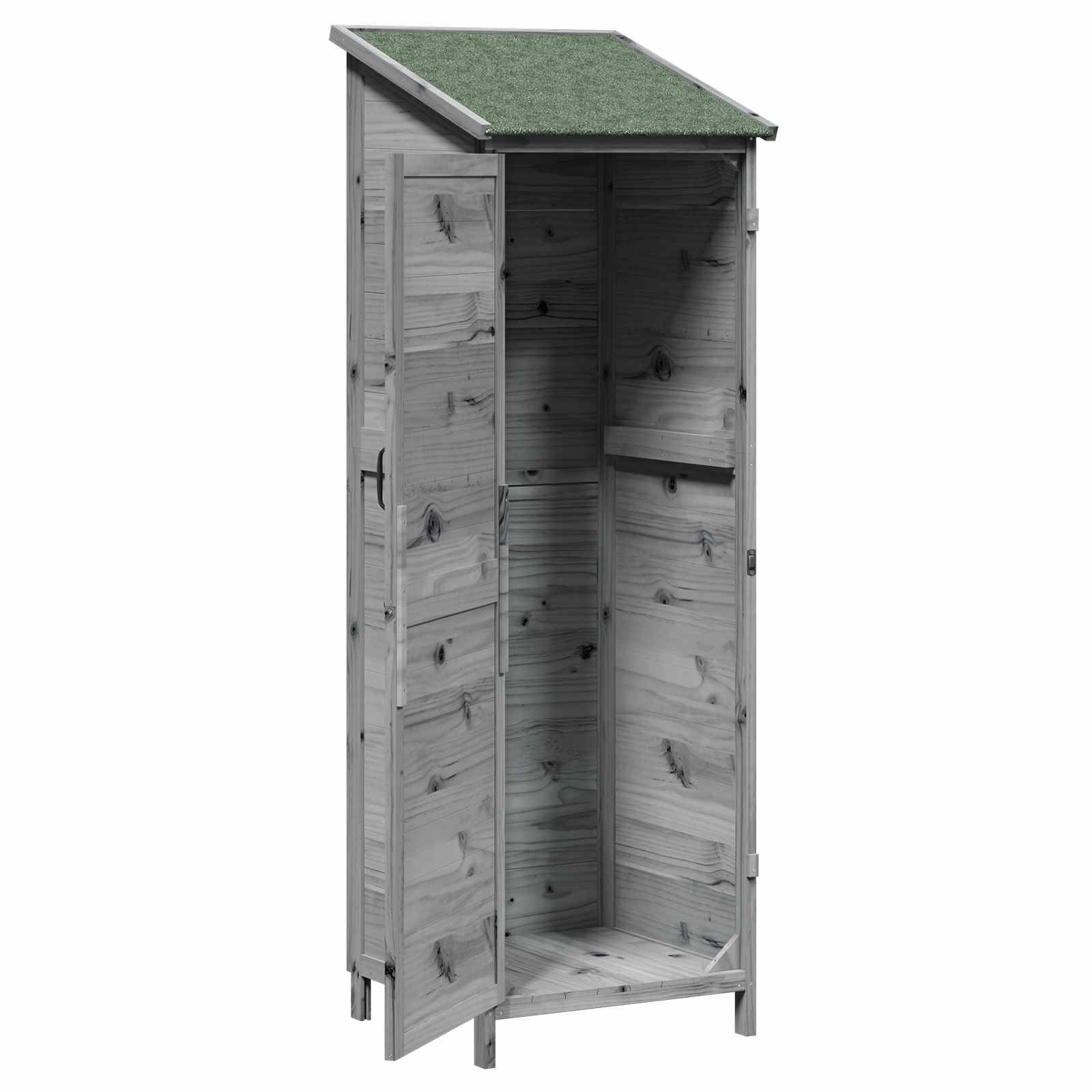 vidaXL Garten Shed Grau 59,5 x 56 x 176,5 cm Holzwerkstoff