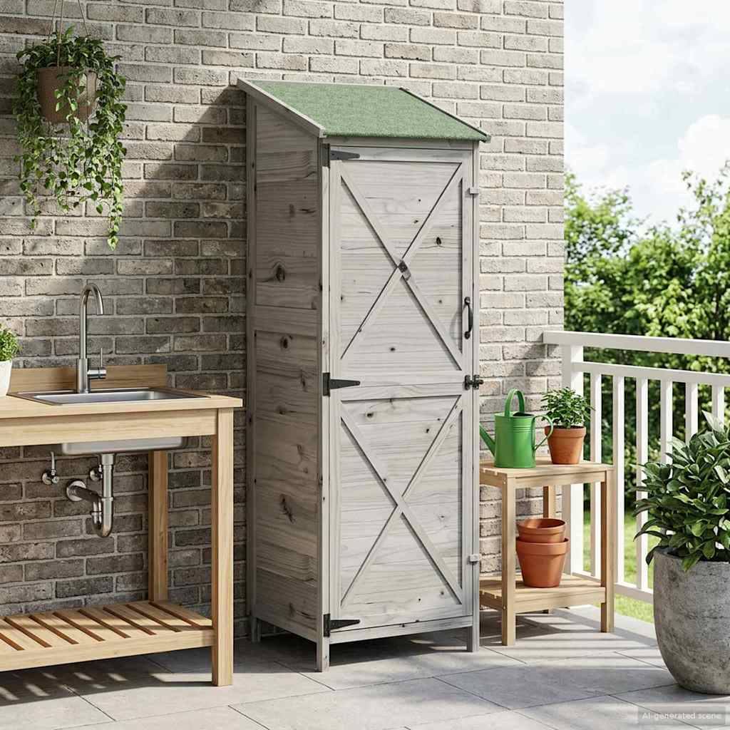 vidaXL Garten Shed Grau 59,5 x 56 x 176,5 cm Holzwerkstoff
